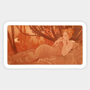 Dusk by Mucha Sticker